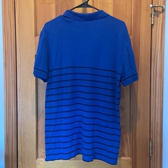 AG Adriano Goldschmied Blue with Navy Blue Stripes Polo Shirt - Picture 3 of 5